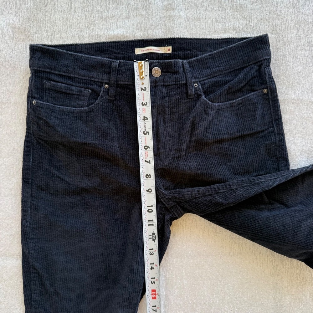 Levis 311 Shaping Skinny Corduroy Pants Black Size 31x30 High Rise - Picture 8 of 16